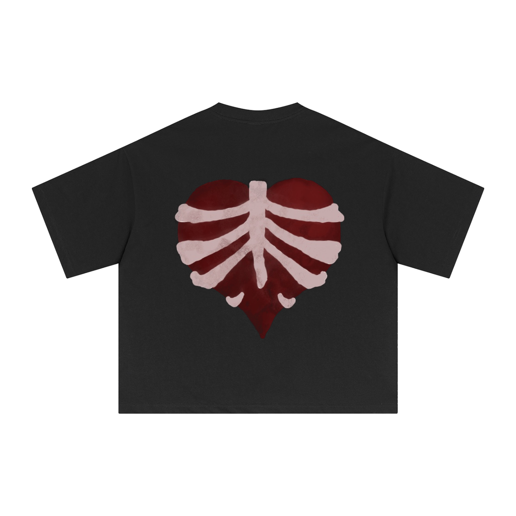 Velor Ribcage Heart Boxy T-shirt